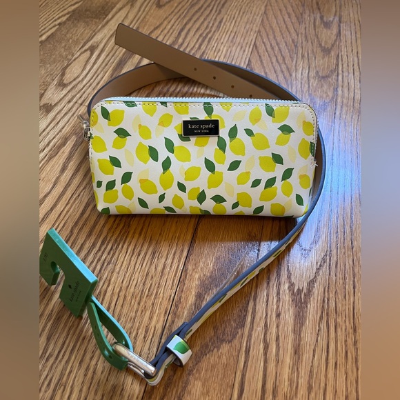 Kate Spade Leather Lemon Lime πβπ© π Print Belt Bag Fanny Pack sz L/XL NWT - Picture 5 of 9